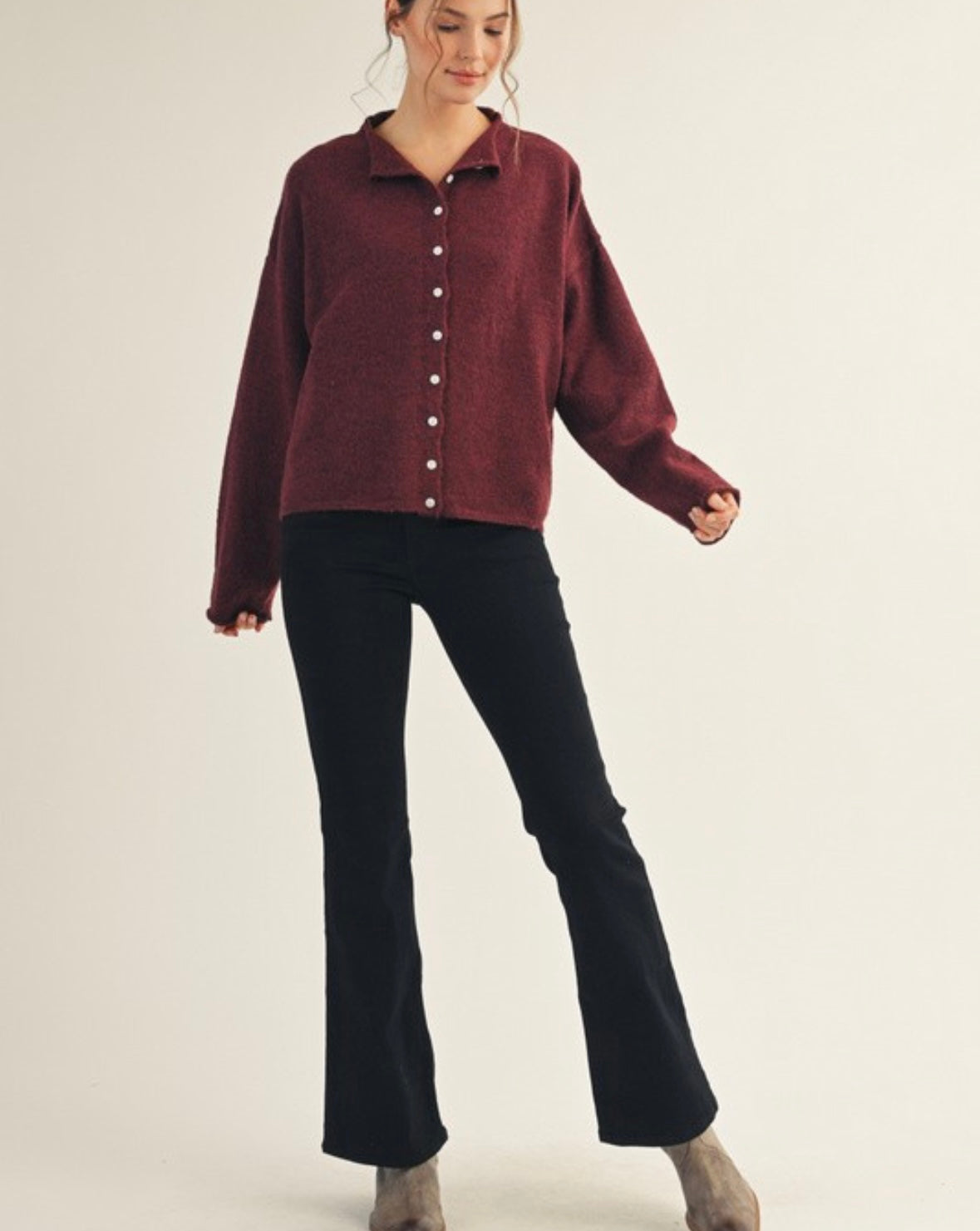 Burgandy Cardi LOL S