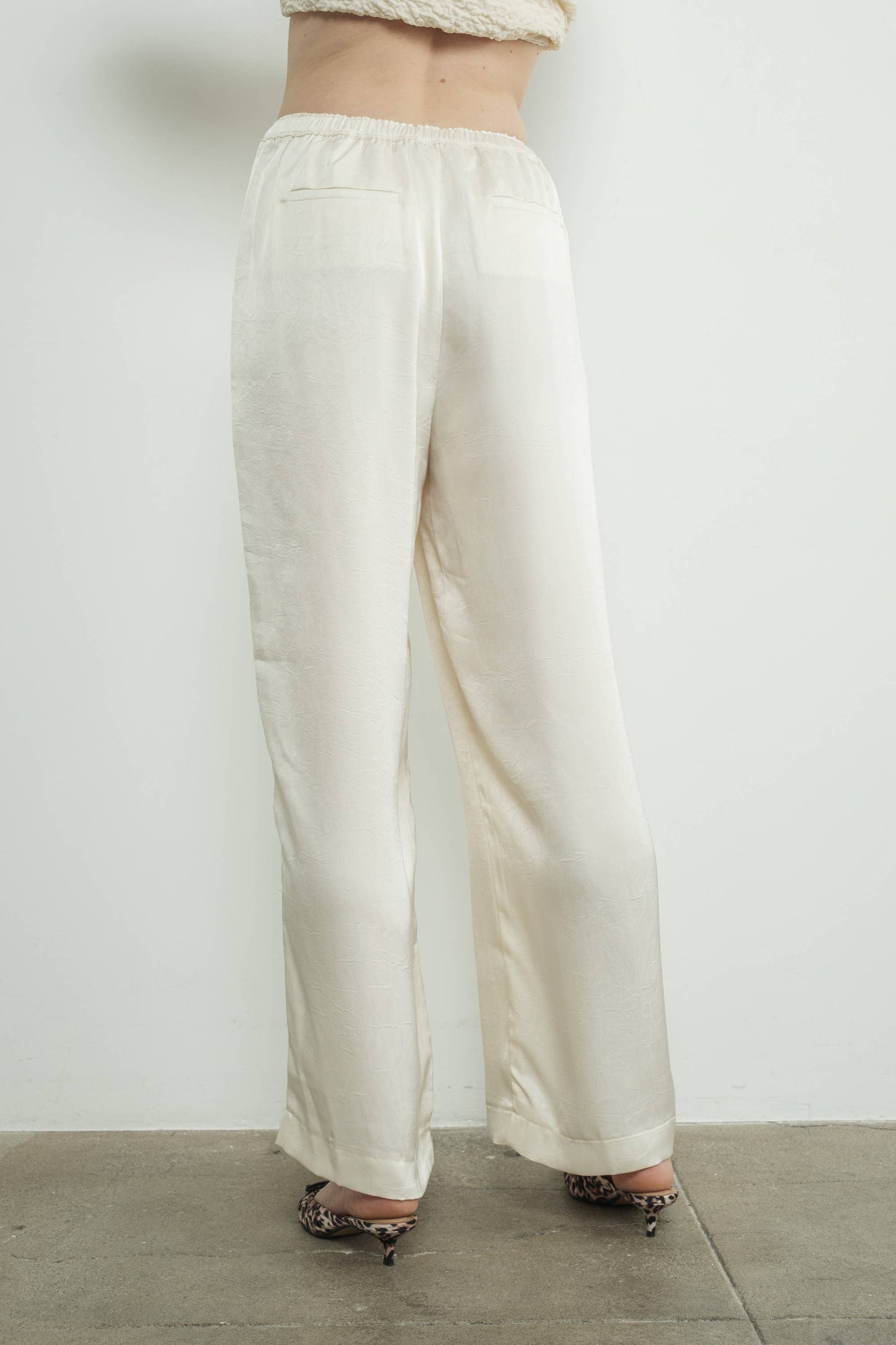 An Ivory Satin Trouser
