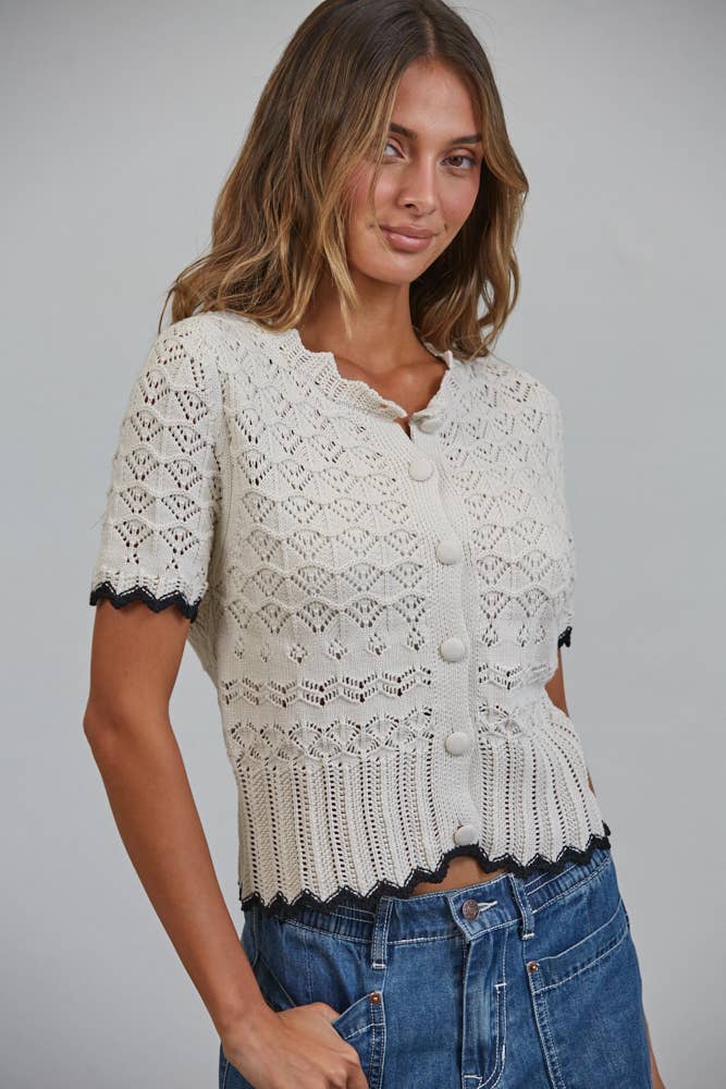 A Contrast Crochet Cardi