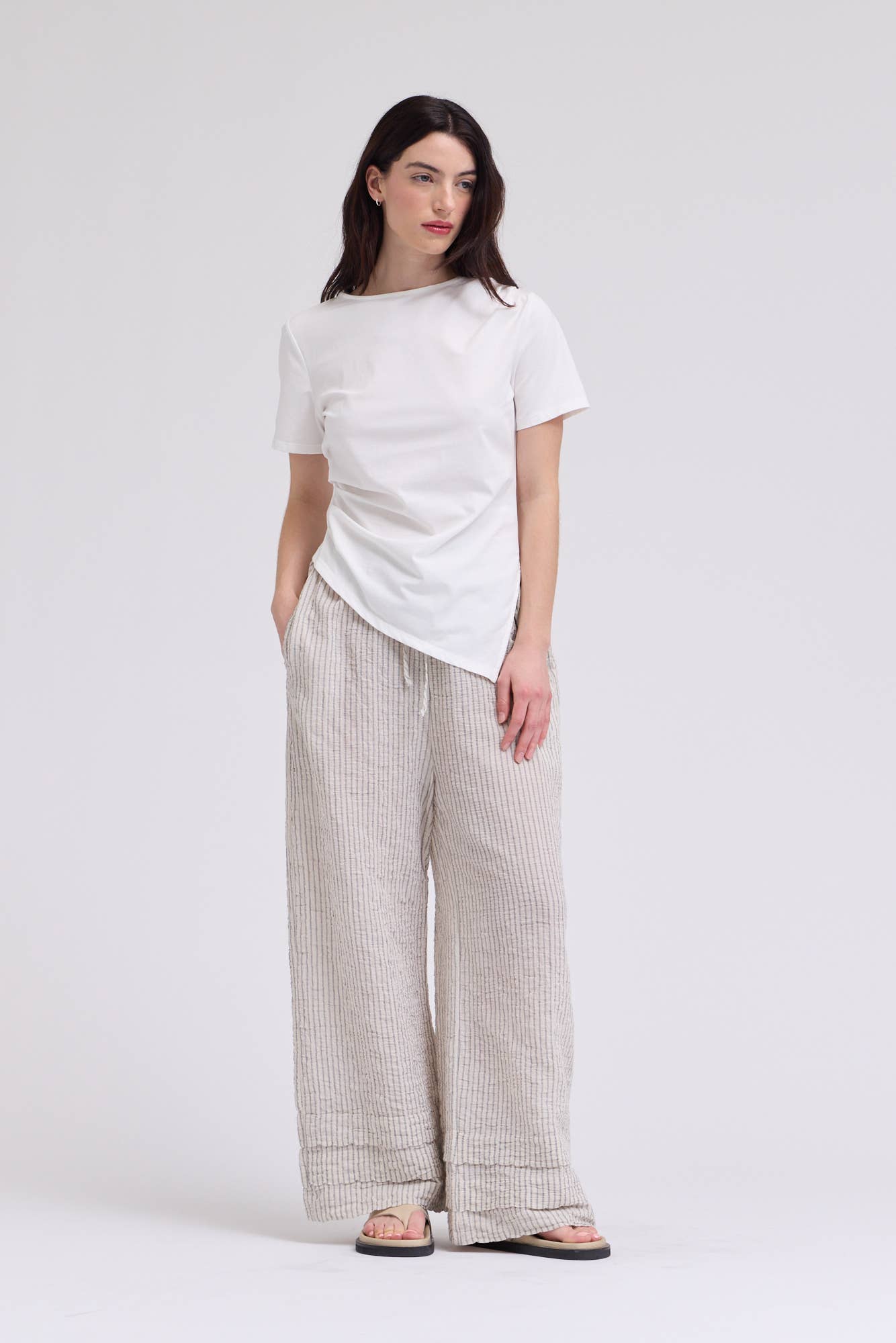 AN ASYMMETRIC JERSEY TEE