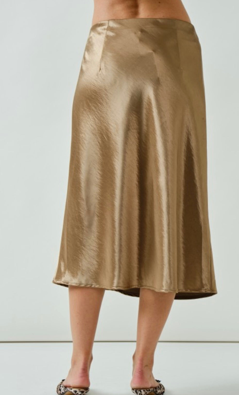 A Satin Midi Skirt