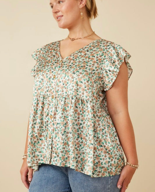 A Curvy Flirty Floral Blouse