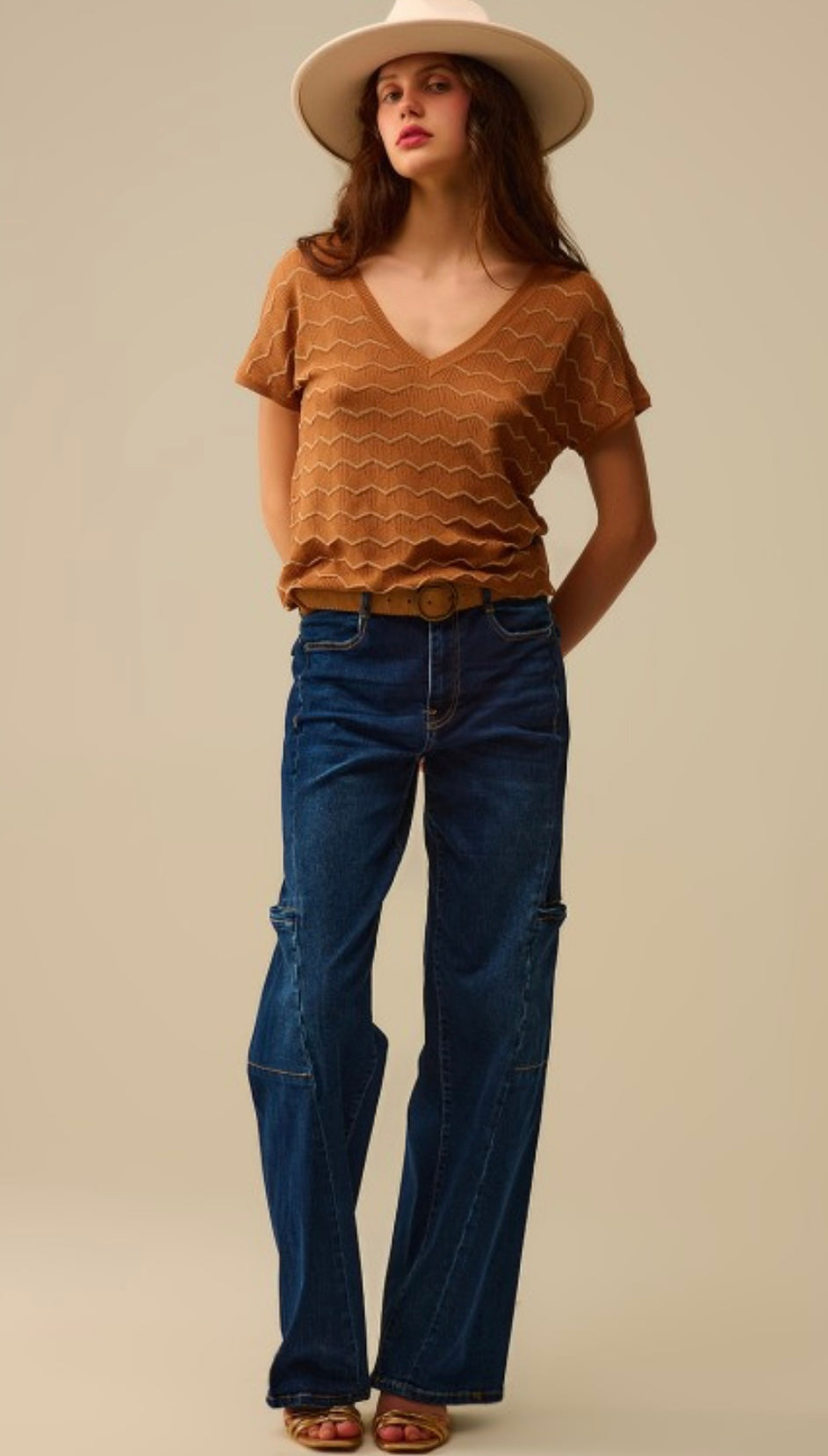 Wide-leg Cargo Denim