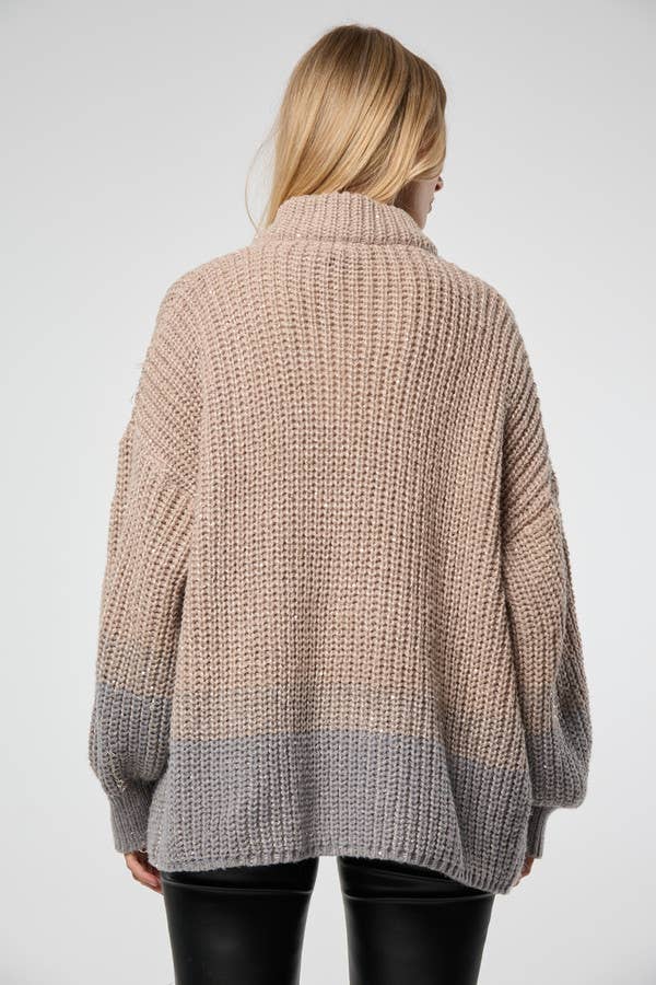 A Zip Up Sequin Cardigan