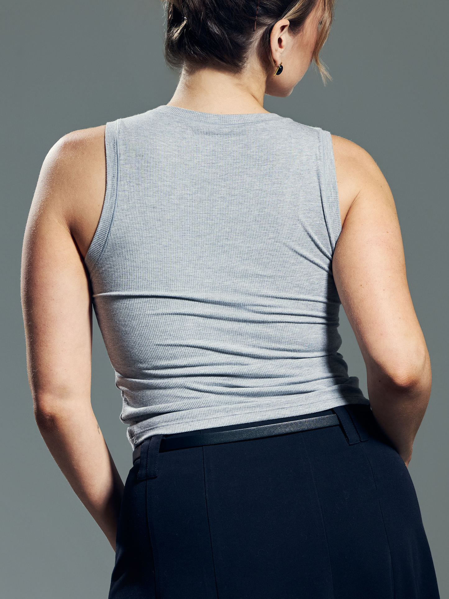 Chunky Binding Ribbed Square Neck Tank