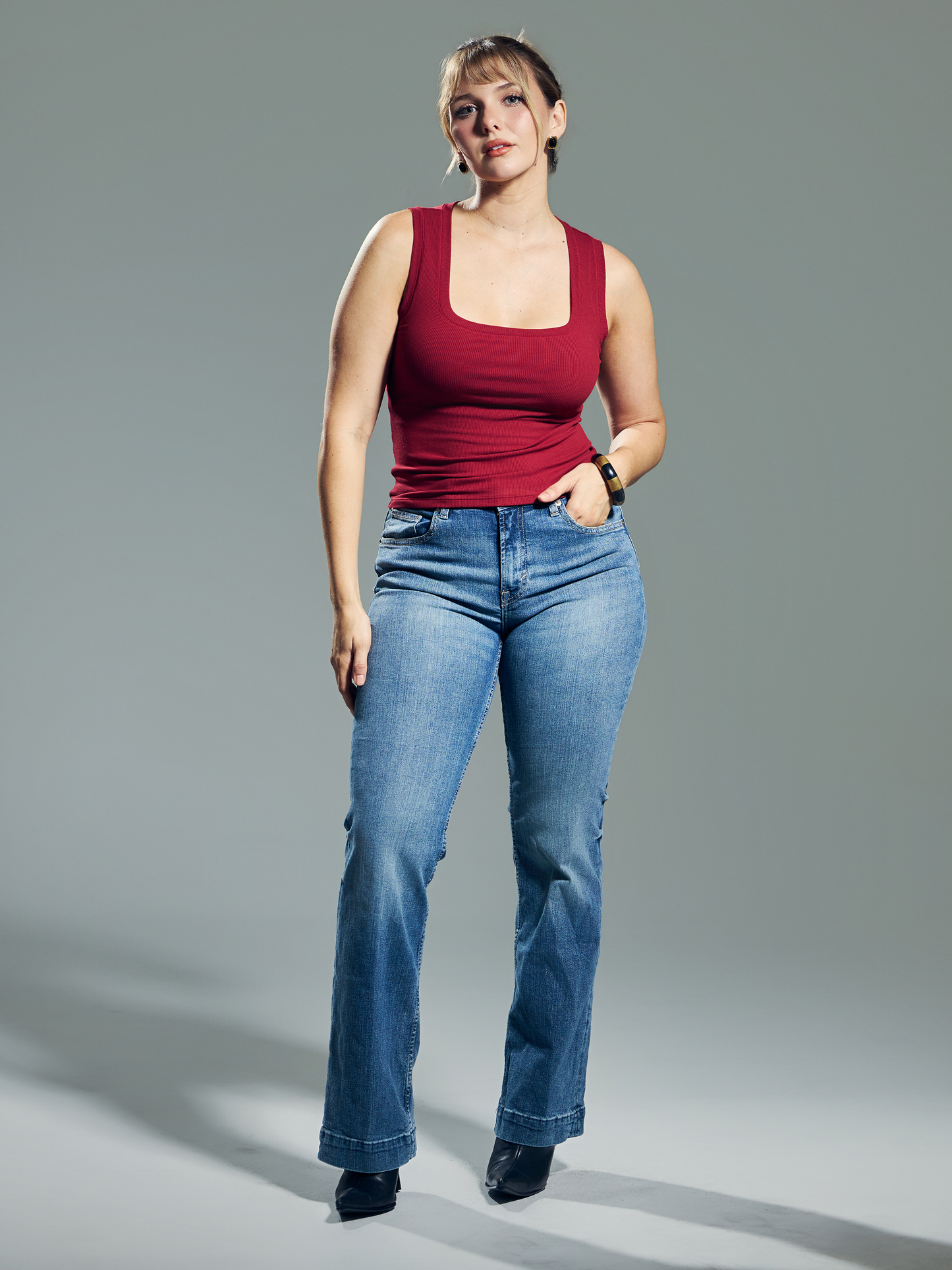 Chunky Binding Ribbed Square Neck Tank