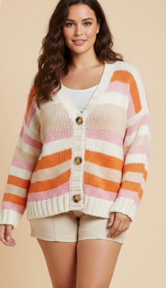 A Curvy Striped Cardi