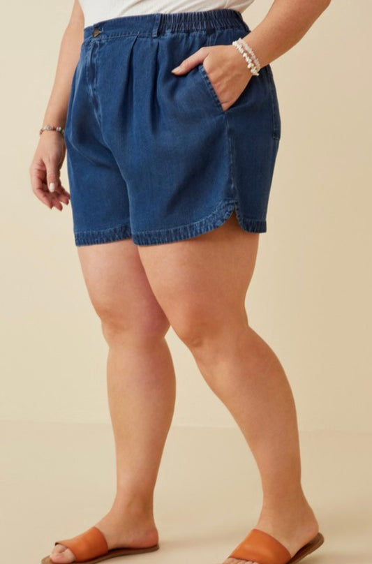 A Curvy Chambray Short