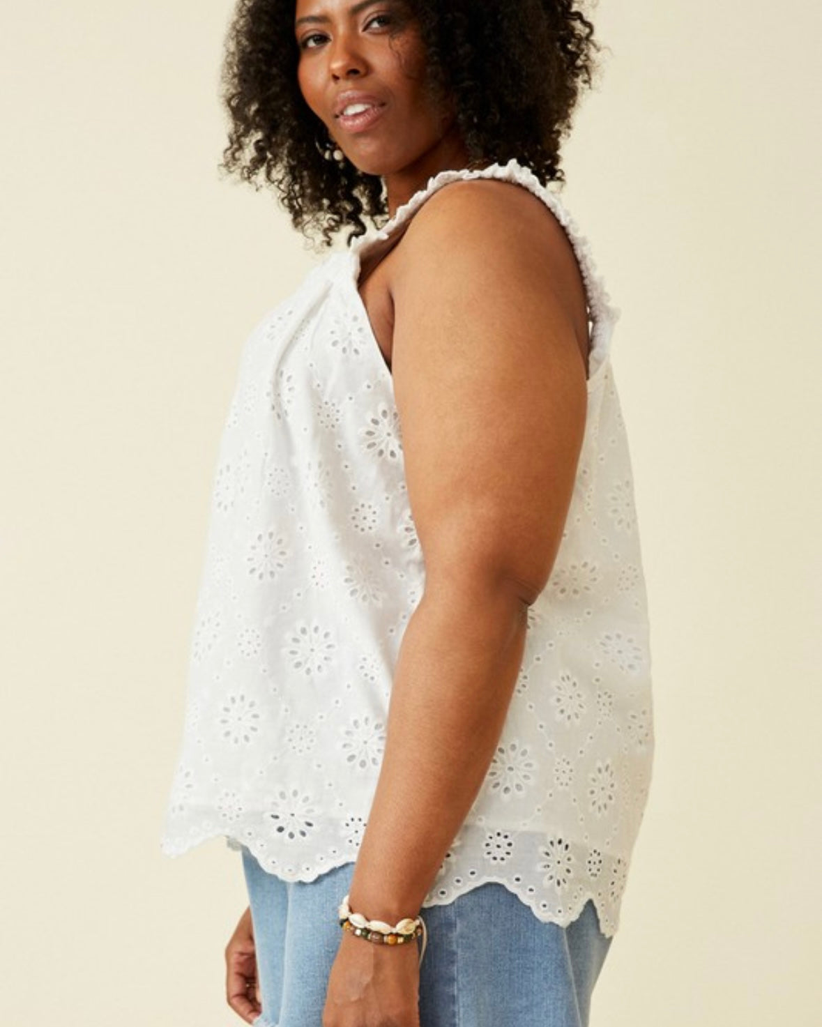 Curvy Eyelet Tank