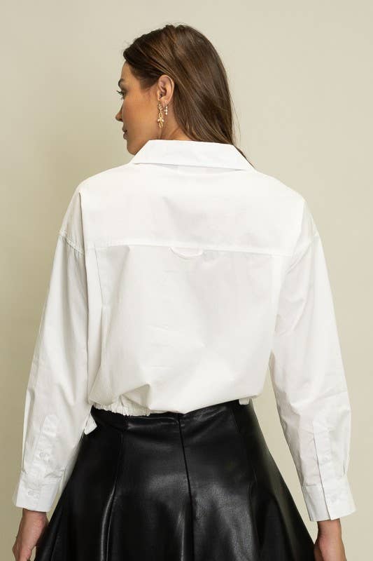 A Cropped Drawstring Shirt