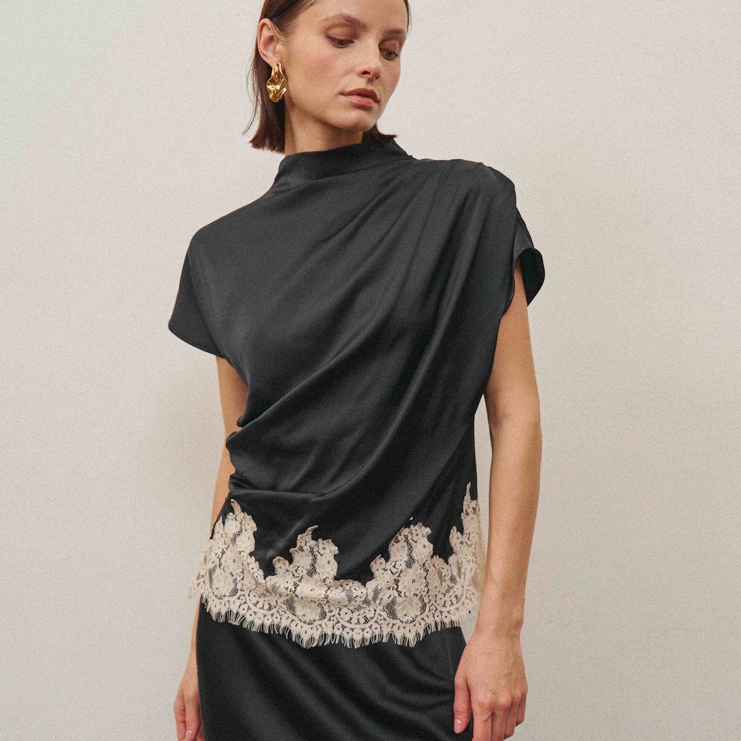 A Lace and Satin Blouse
