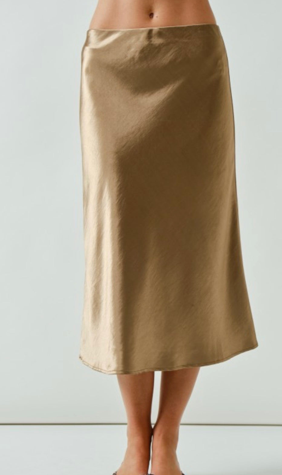 A Satin Midi Skirt