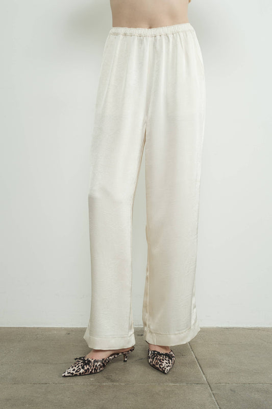 An Ivory Satin Trouser