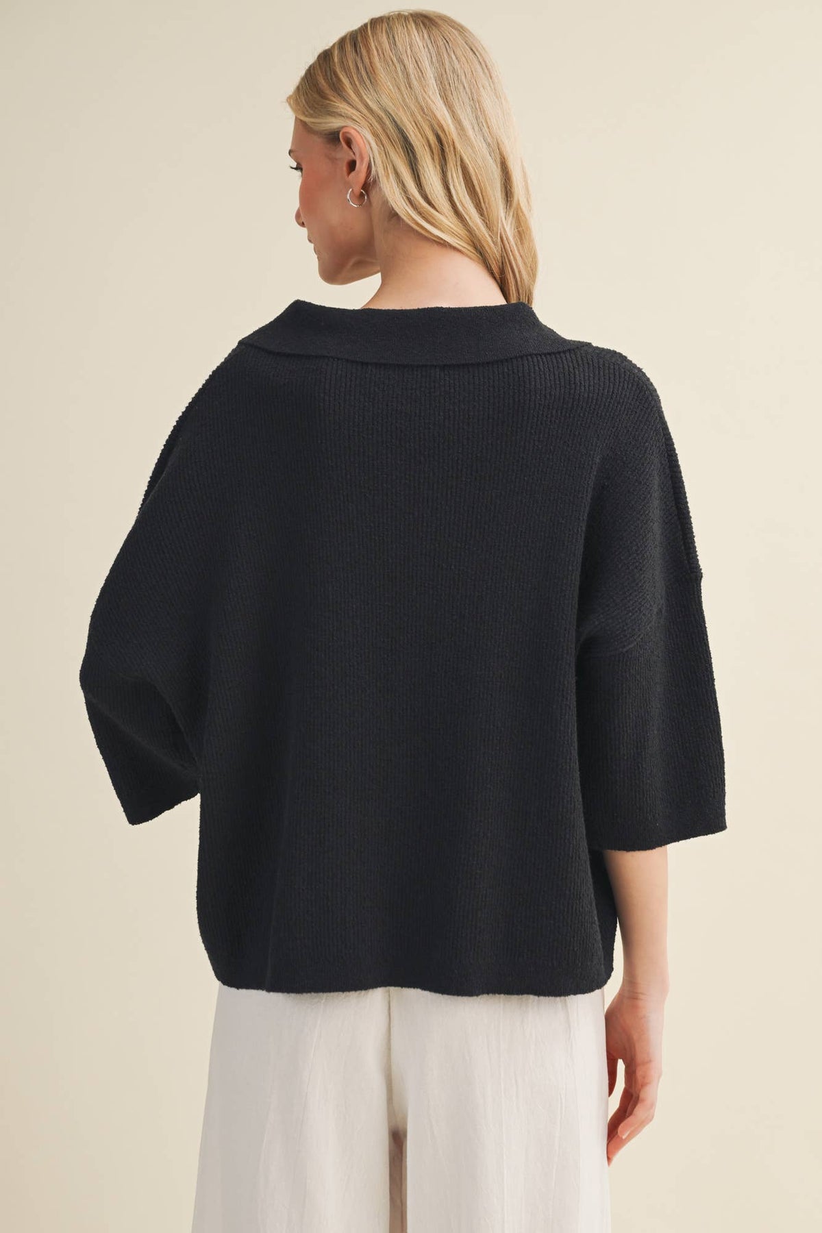 A Polo Collar Pullover (CURVY)