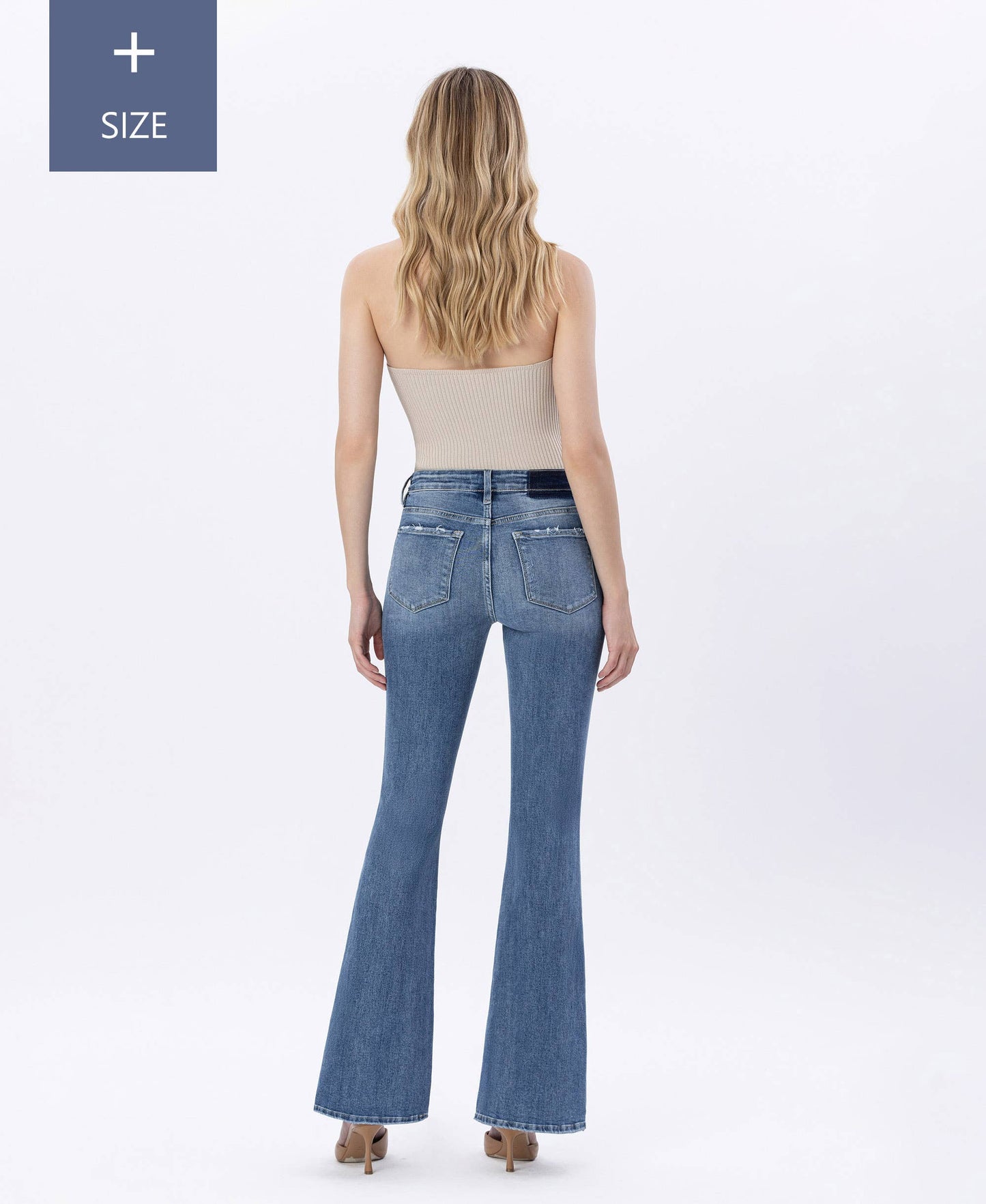 A CURVY HIGH RISE SLANT FLARES