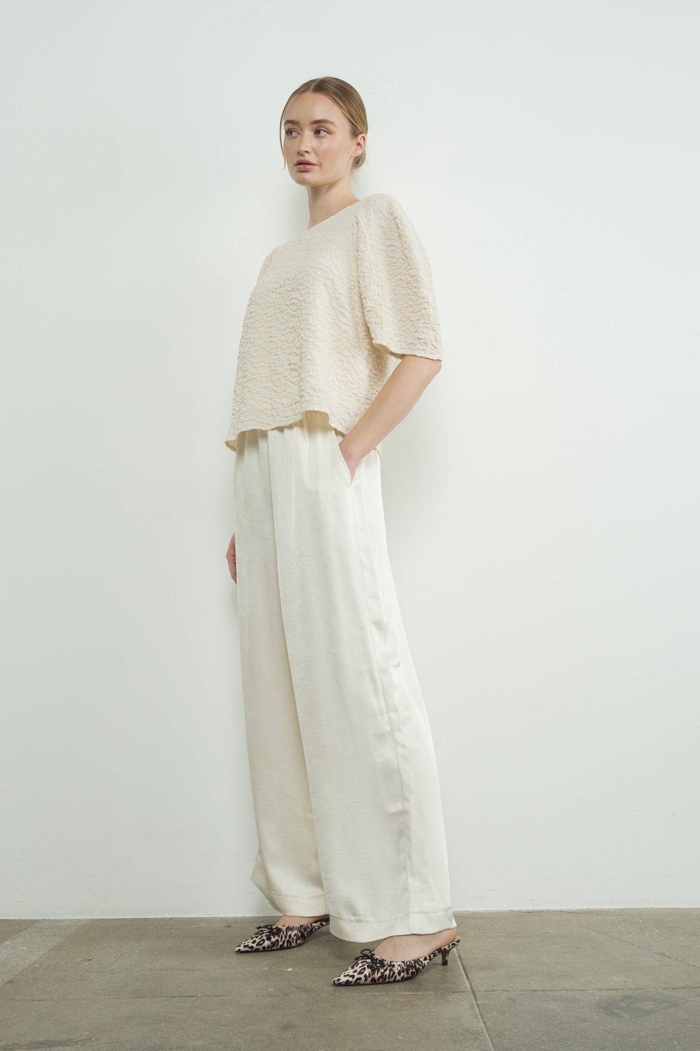 An Ivory Satin Trouser