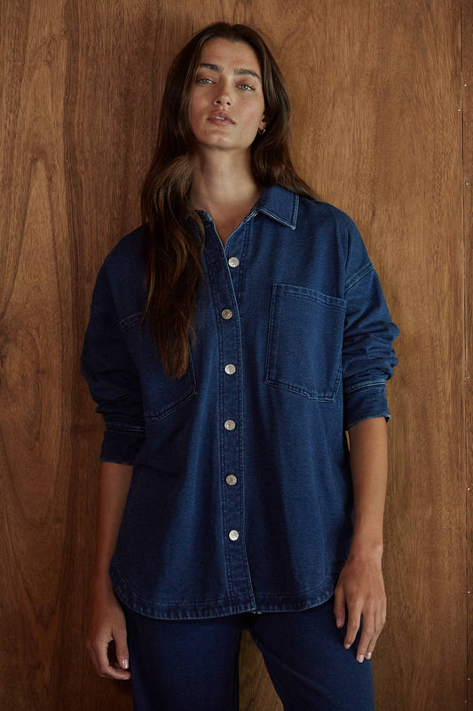 A Knit Cotton Button Down Jacket (SET)