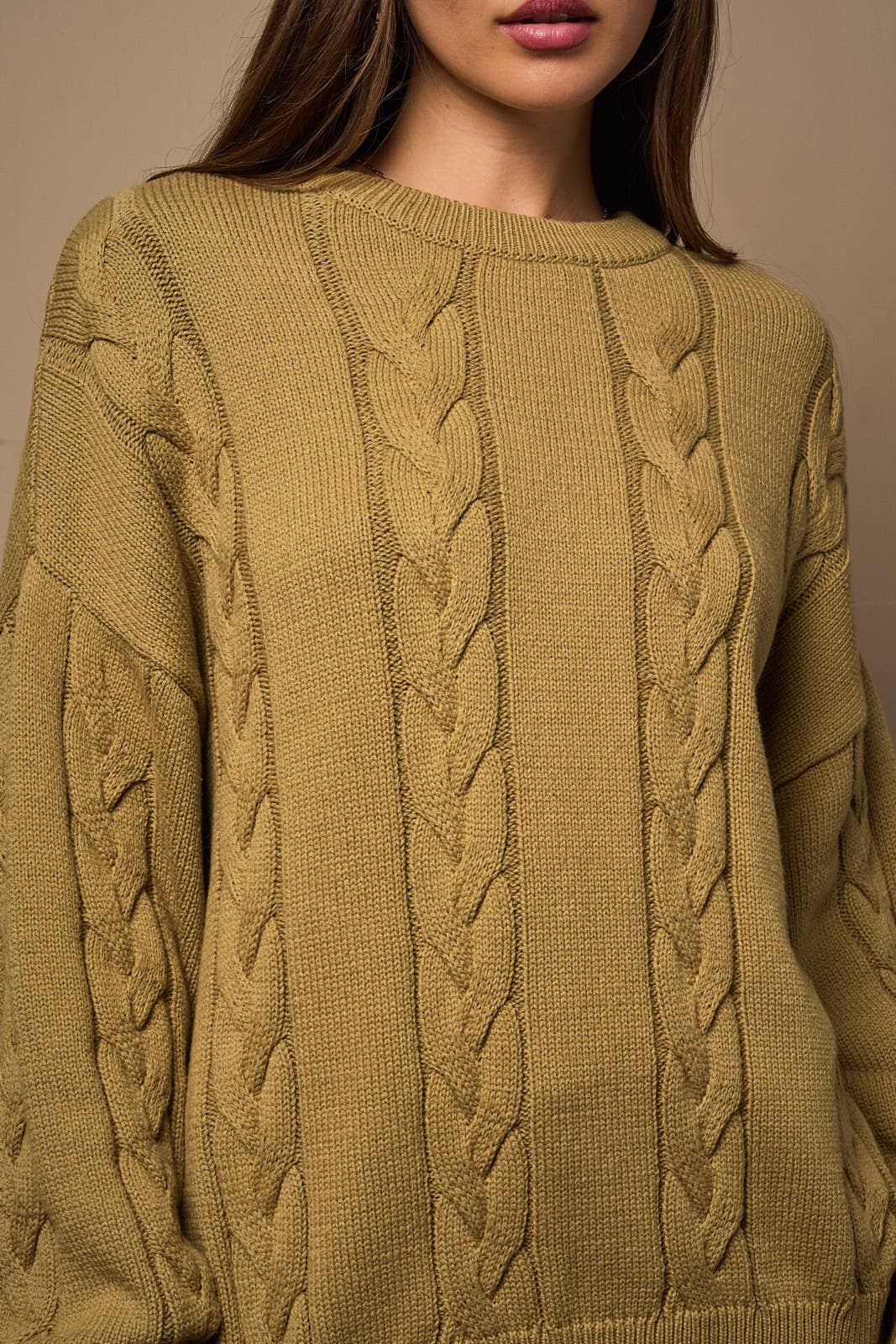 OVERSIZED CABLE SWEATER (CURVY) LOL S
