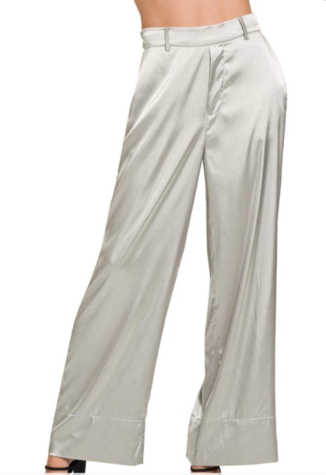 Silver Silky Trouser