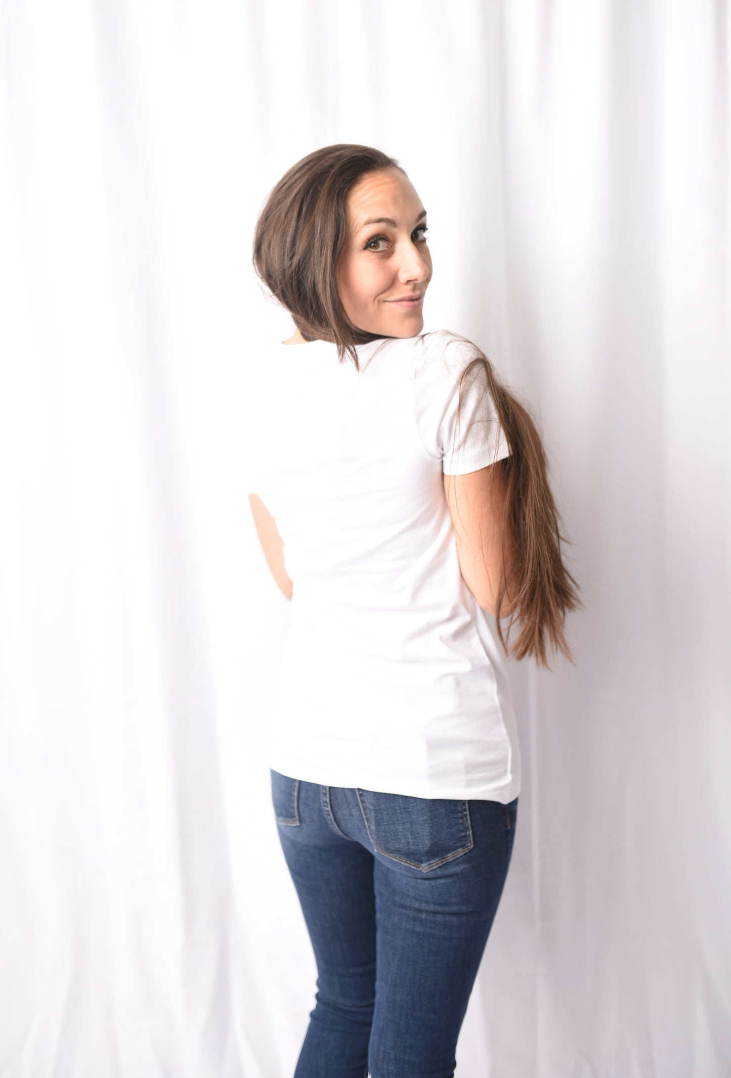 A Crew Neck Fitted White Tee