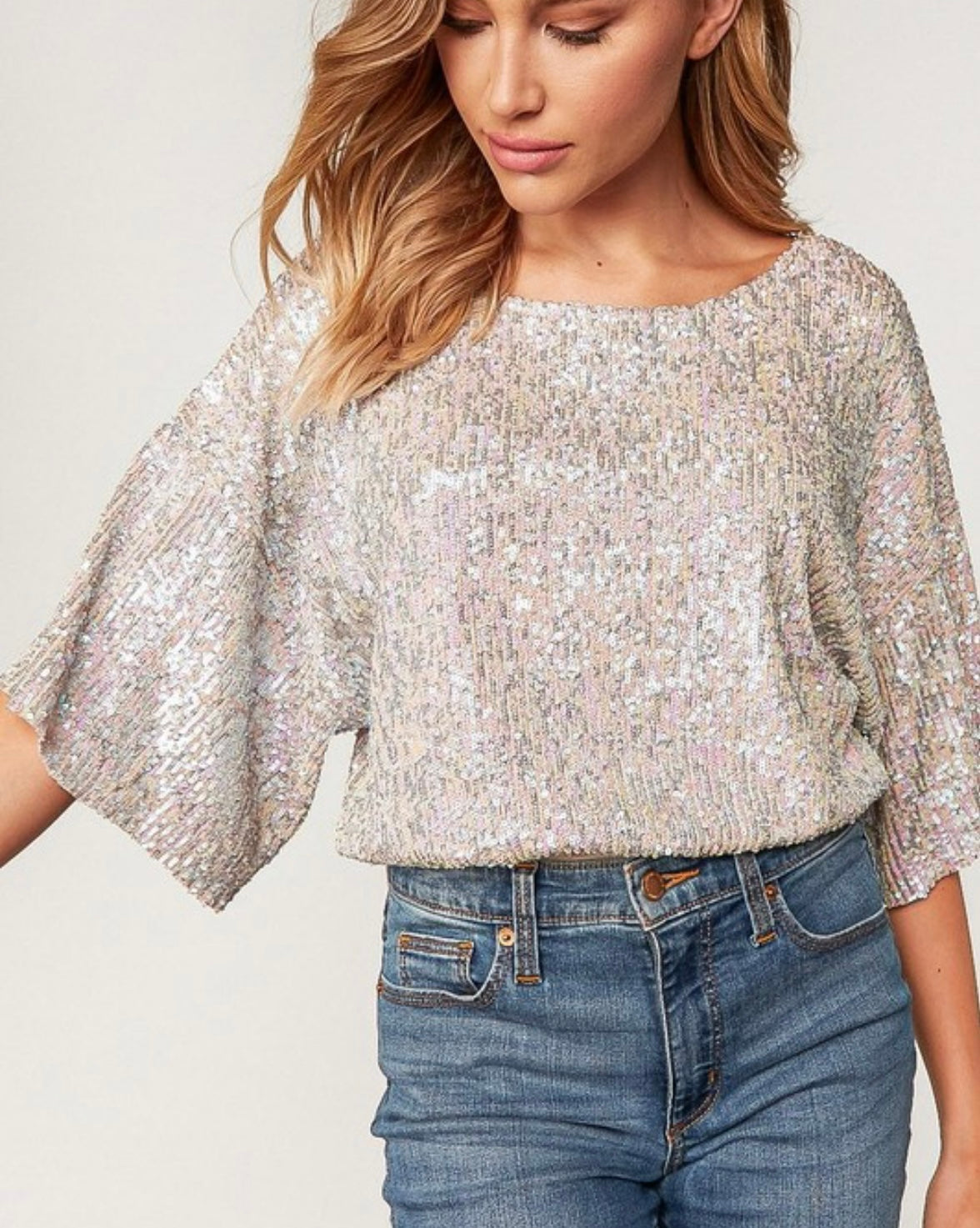 A Curvy Sequin Blouse