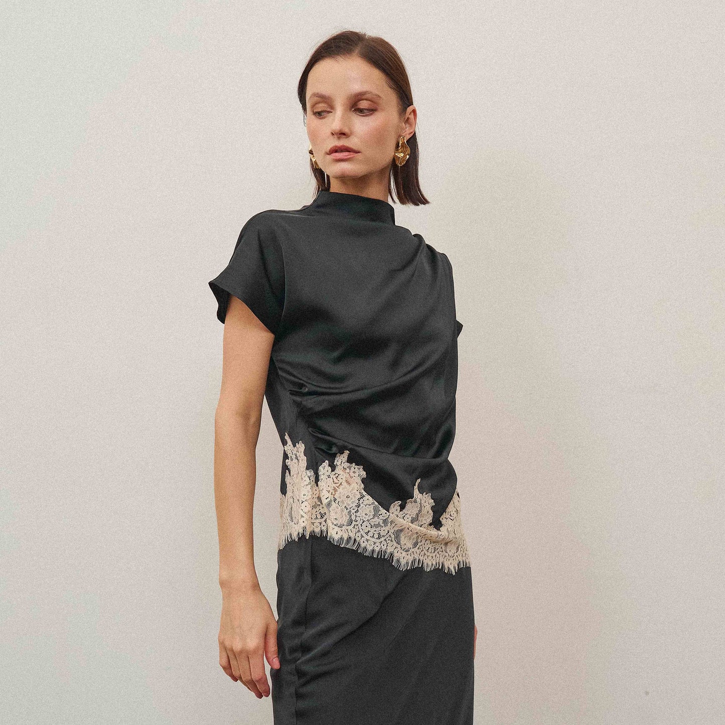 A Lace and Satin Blouse