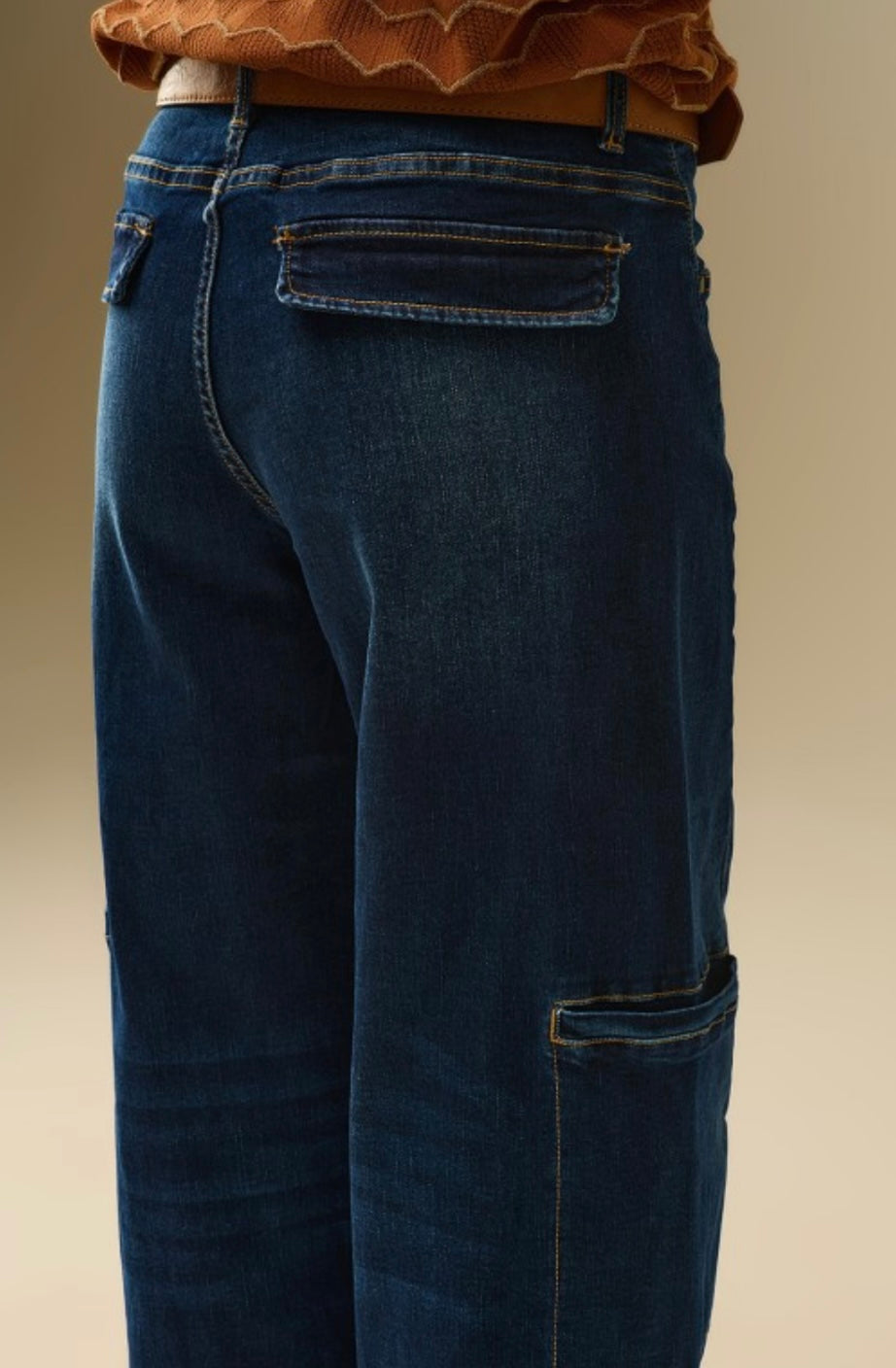 Wide-leg Cargo Denim