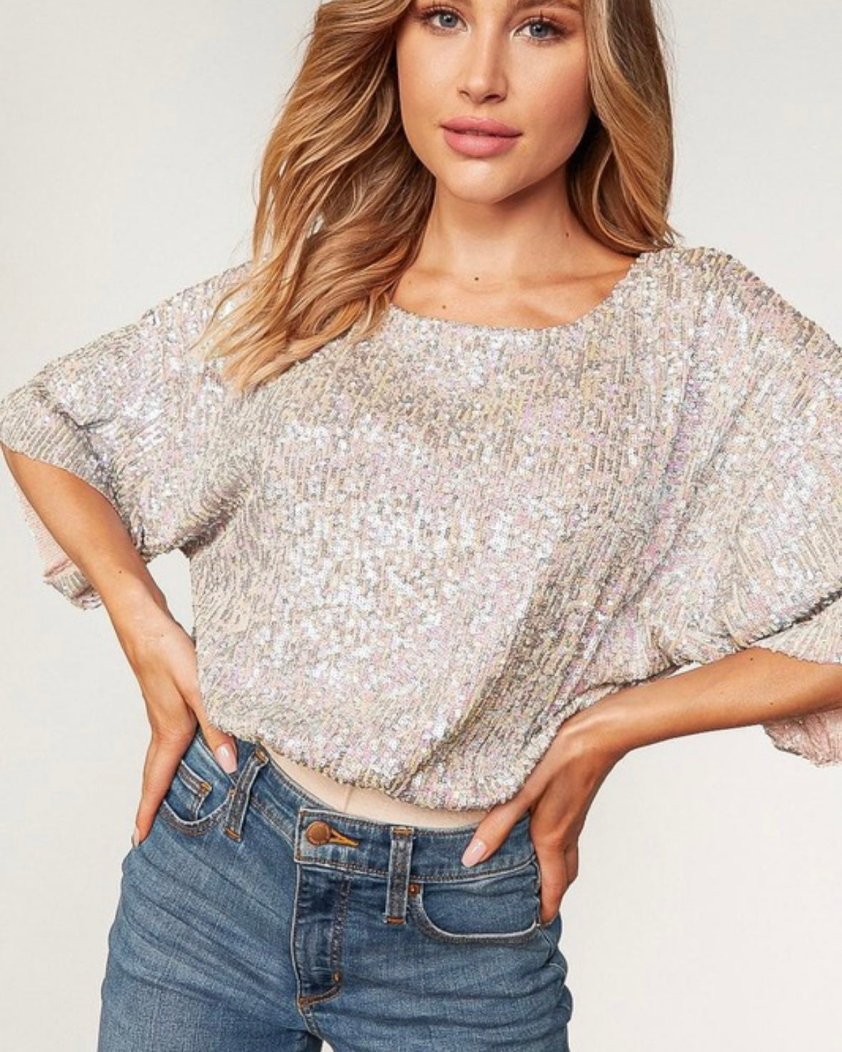 A Curvy Sequin Blouse