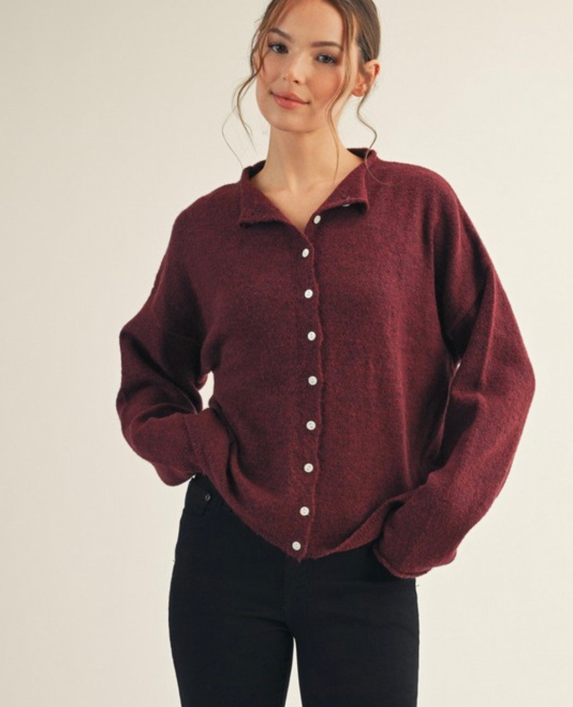 Burgandy Cardi LOL S