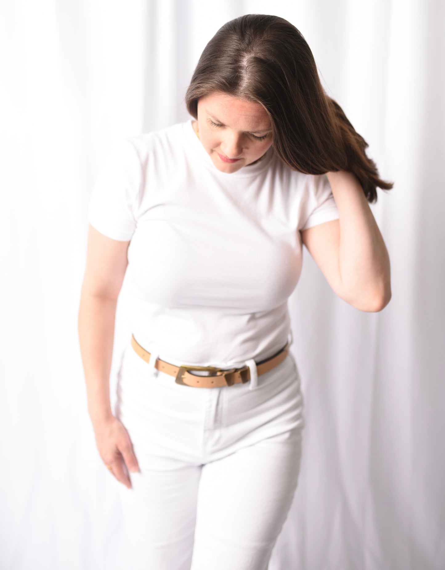 A Crew Neck Fitted White Tee