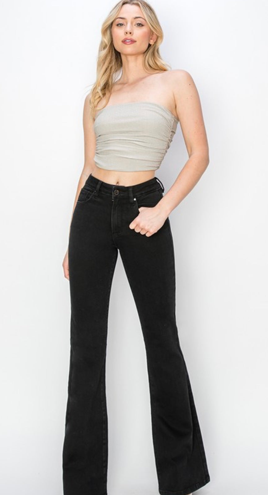 LOL Black Curvy Flares