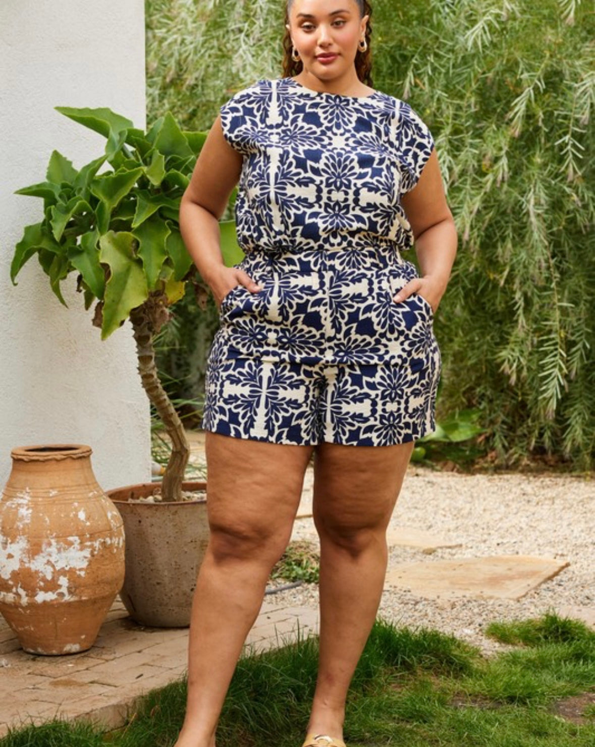 A Curvy Printed Short (set)