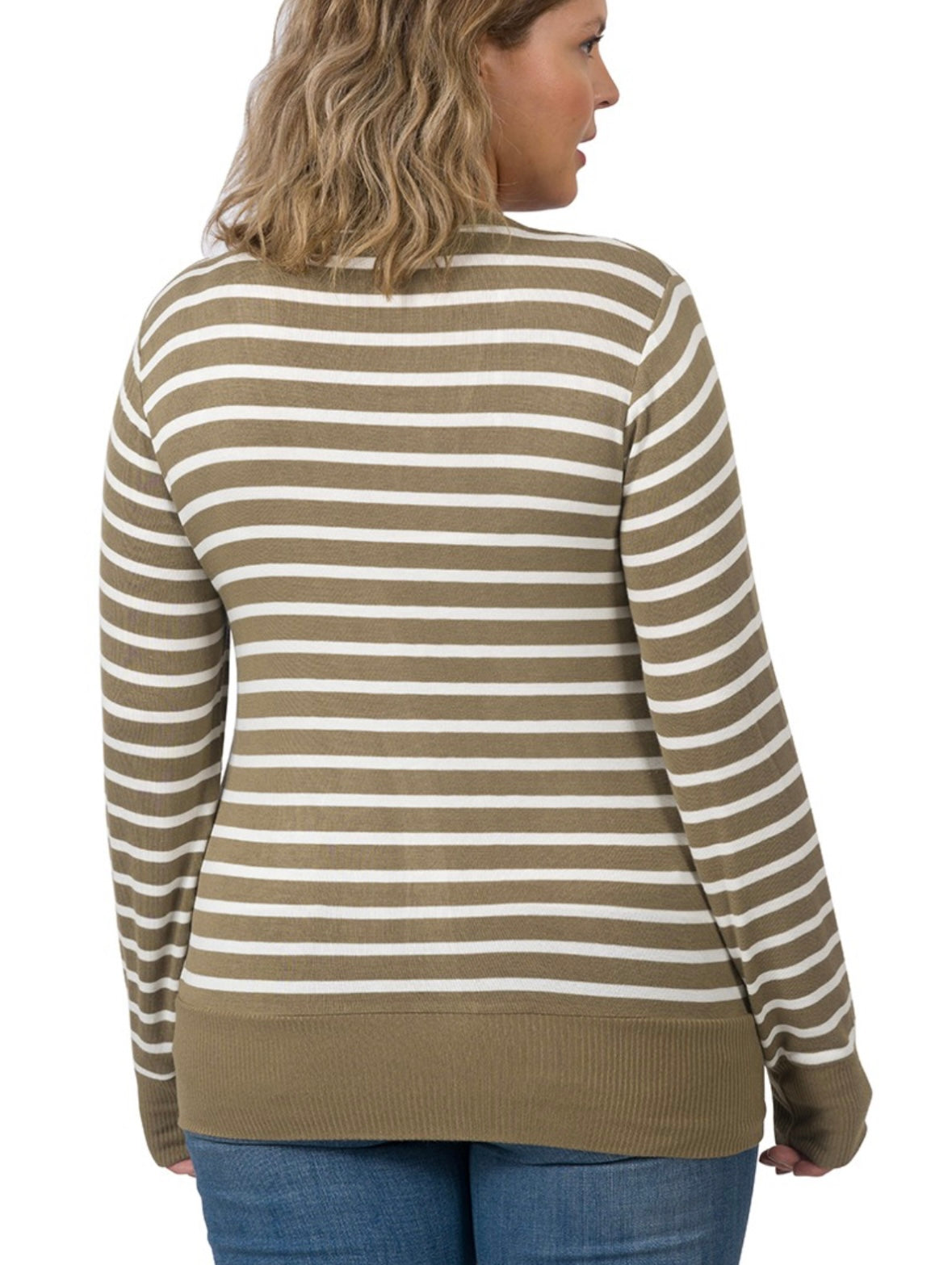 Snap Button Striped Cardi (+CURVY)