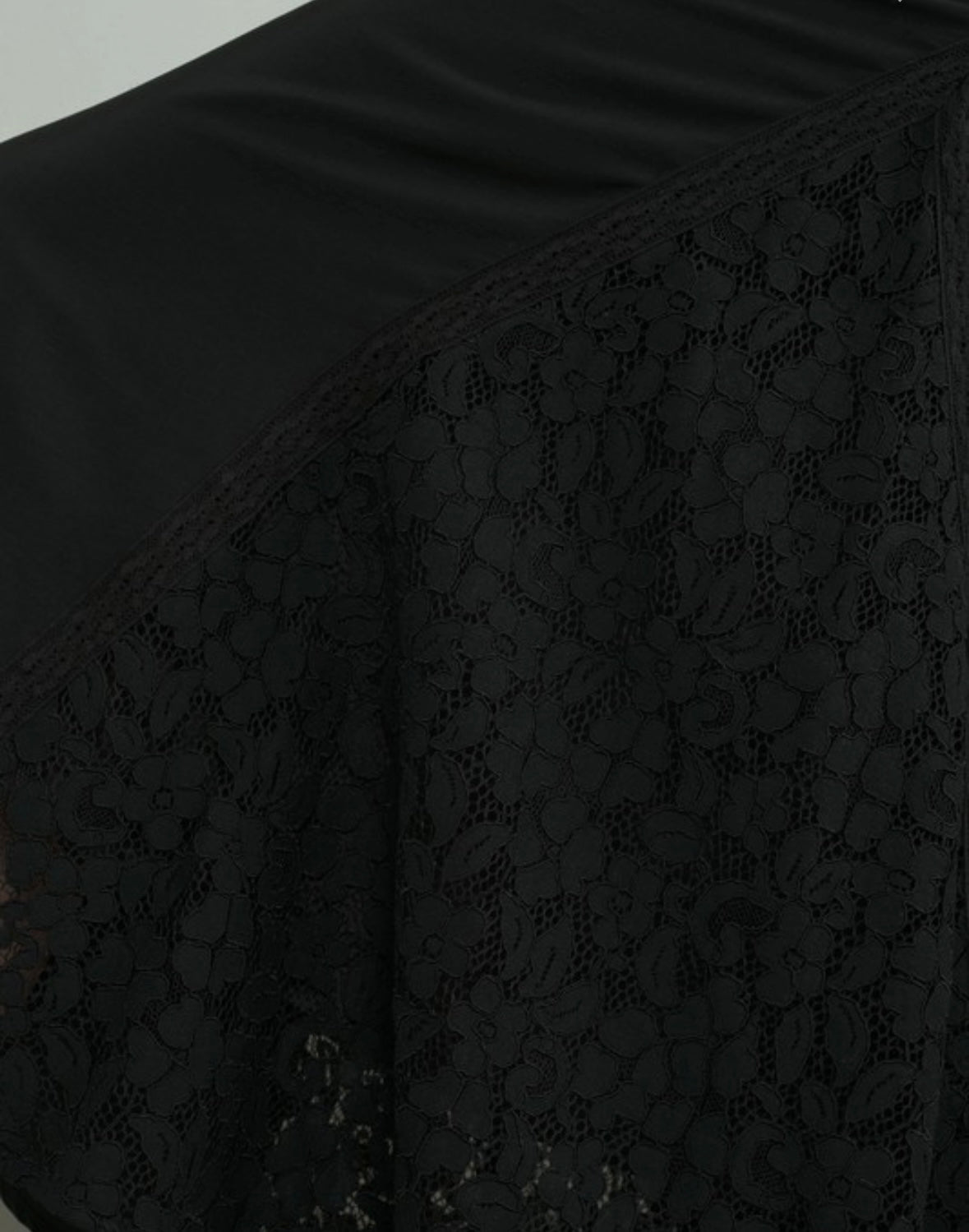 A Lace -n- Satin Midi Skirt