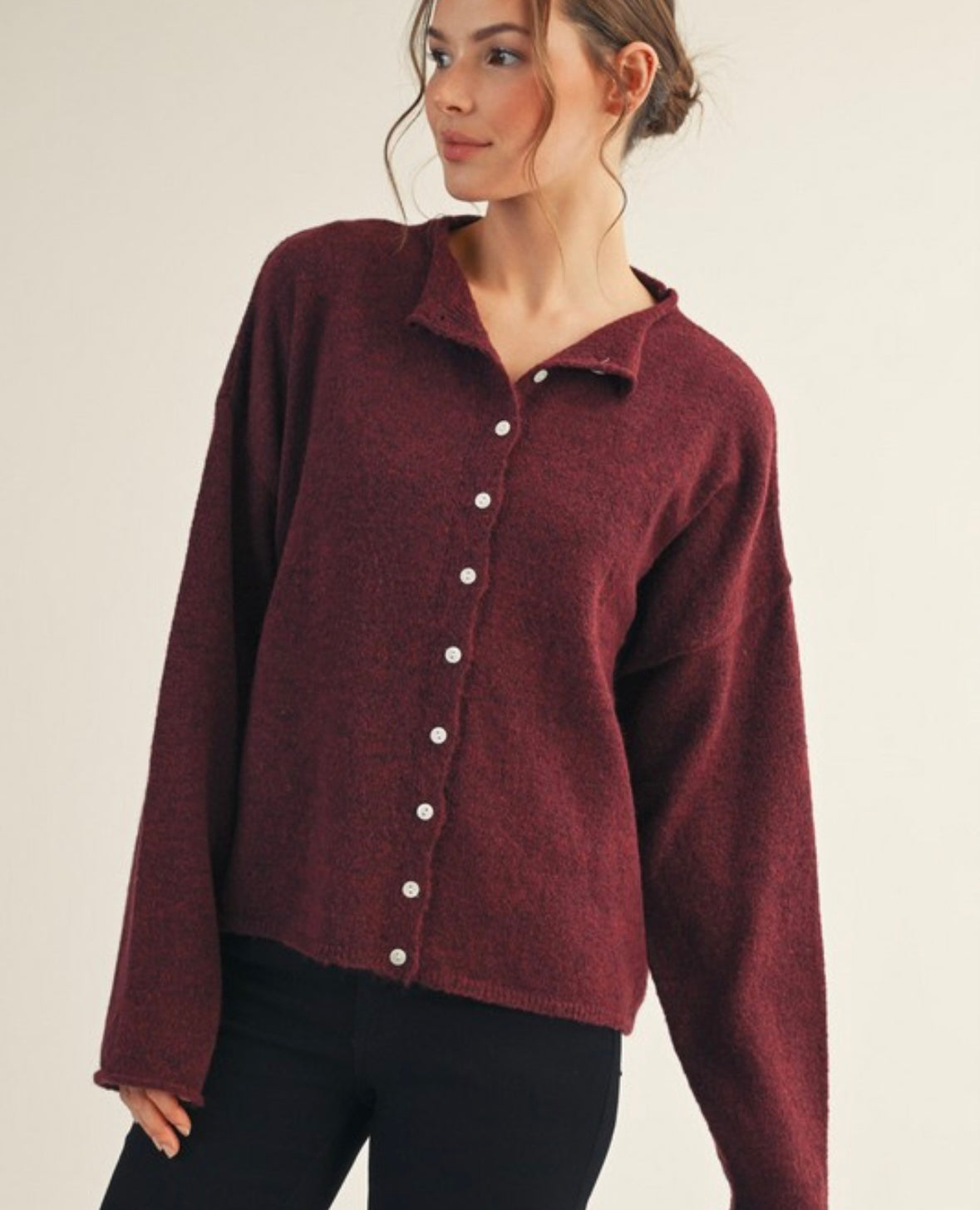 Burgandy Cardi LOL S