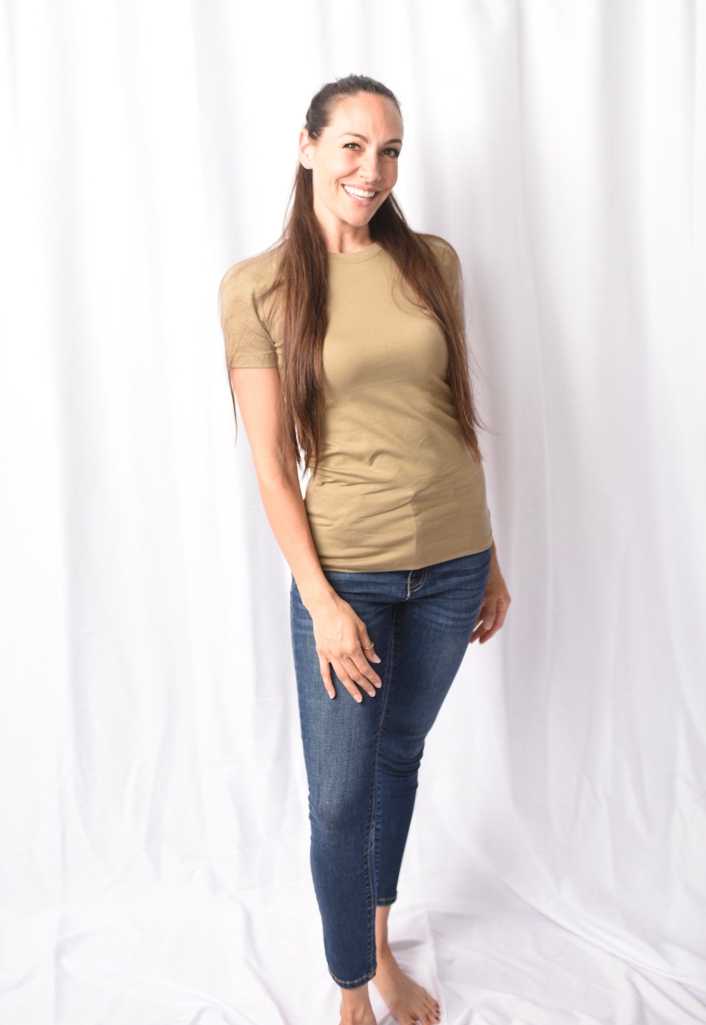 A Crew Neck Fitted White Tee