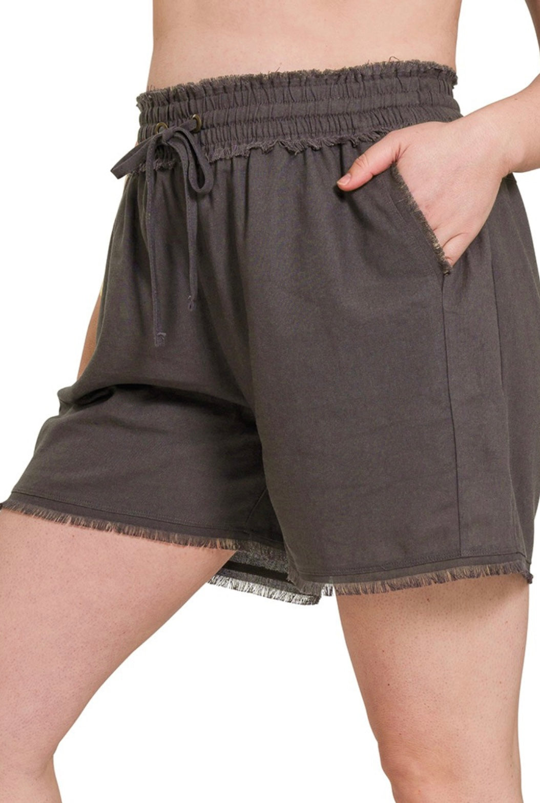 Cowper Linen Drawstring Curvy Shorts