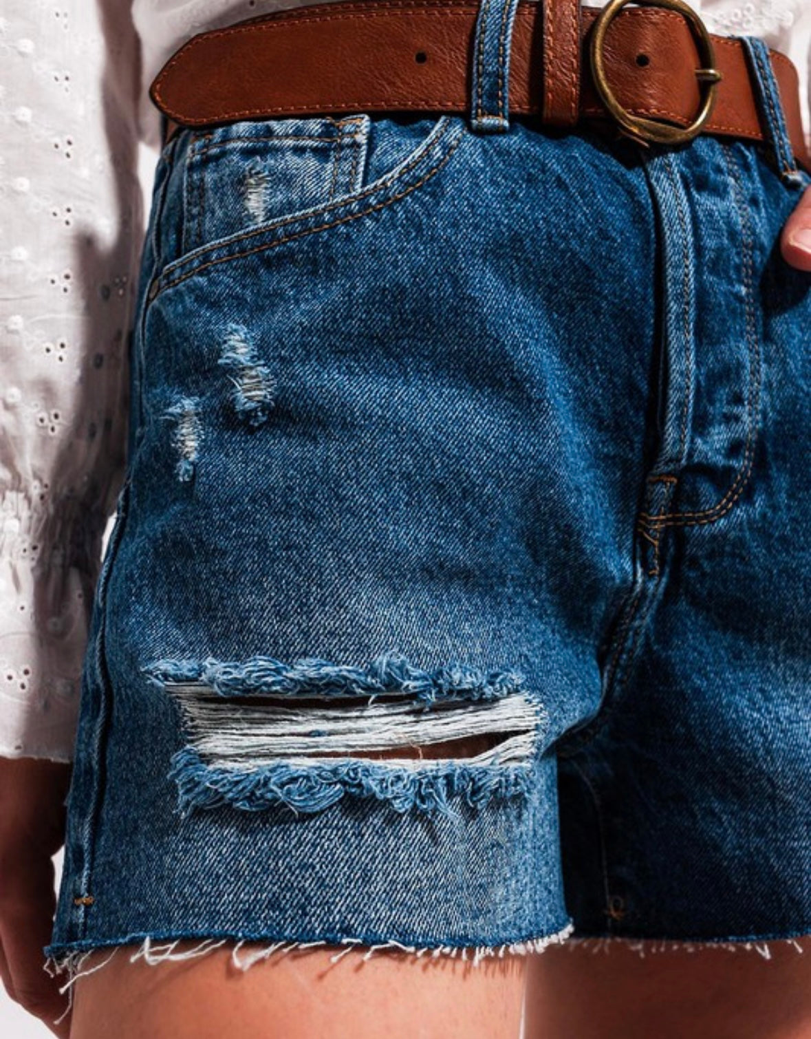 Frayed Denim Short