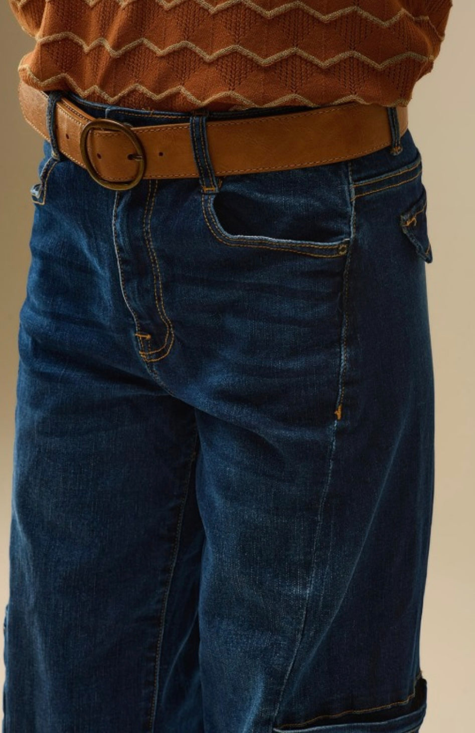 Wide-leg Cargo Denim