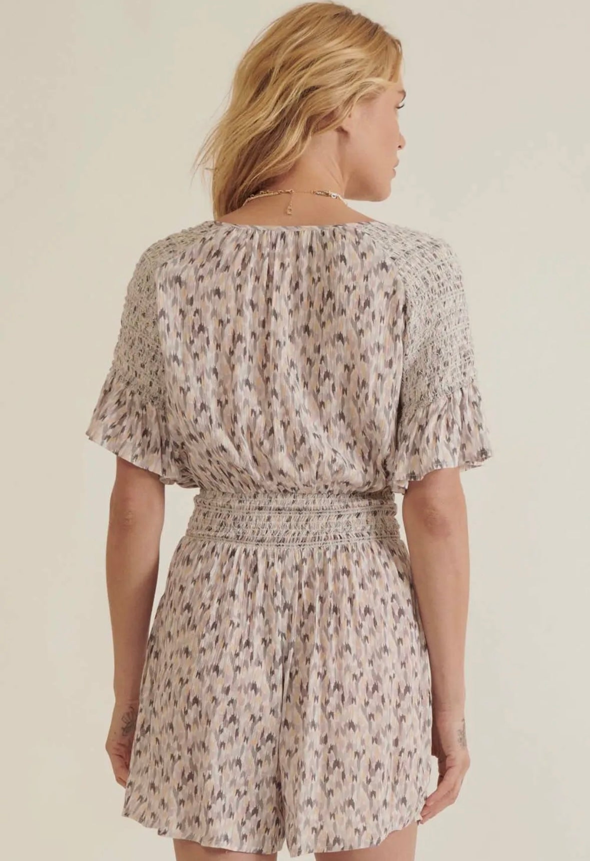 Printed Silky Romper