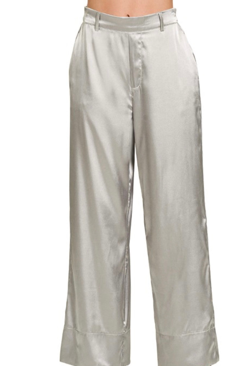 Silver Silky Trouser