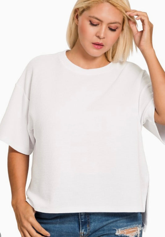 A Curvy White Box Top