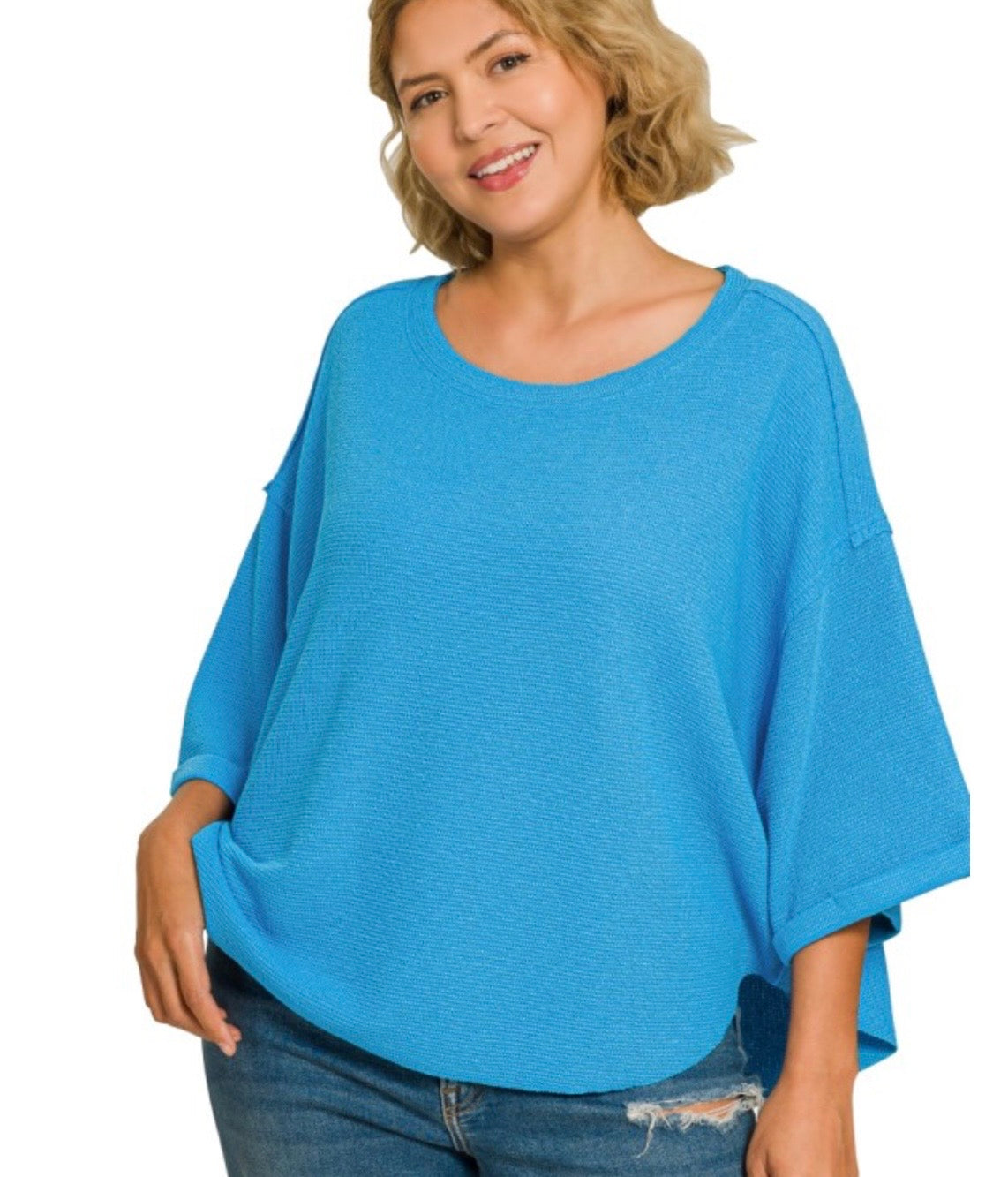 A Curvy Sky Blouse
