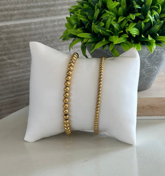 14K Gold Beaded Bracelet (1, not full stack)