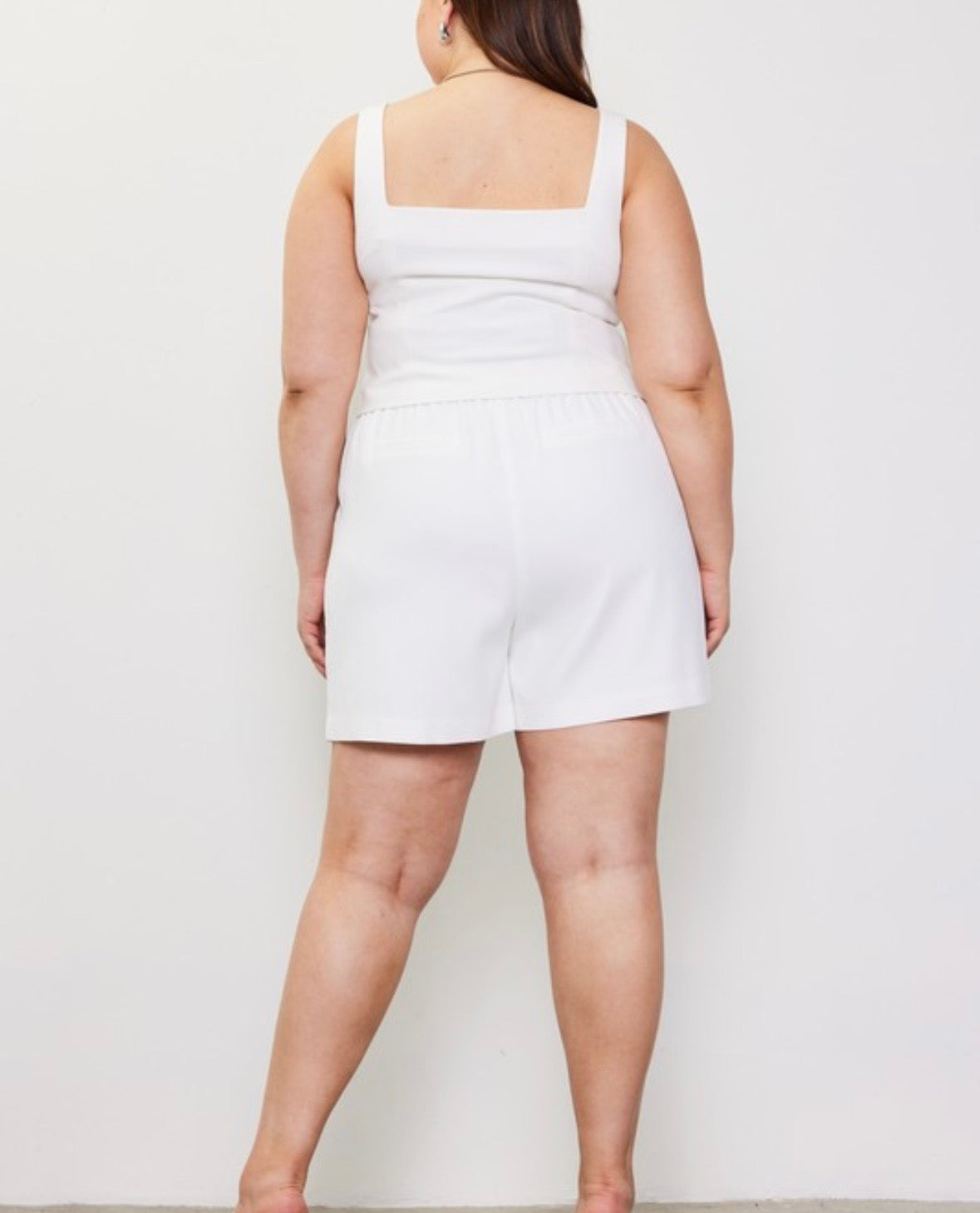 Curvy White Trouser Short