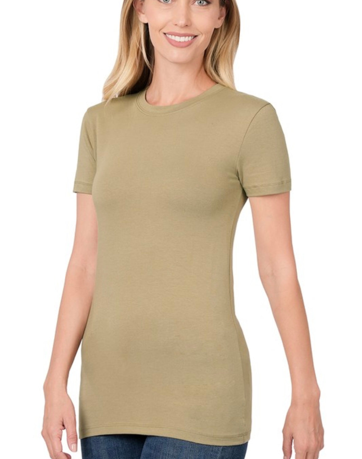 A Crew Neck Fitted White Tee