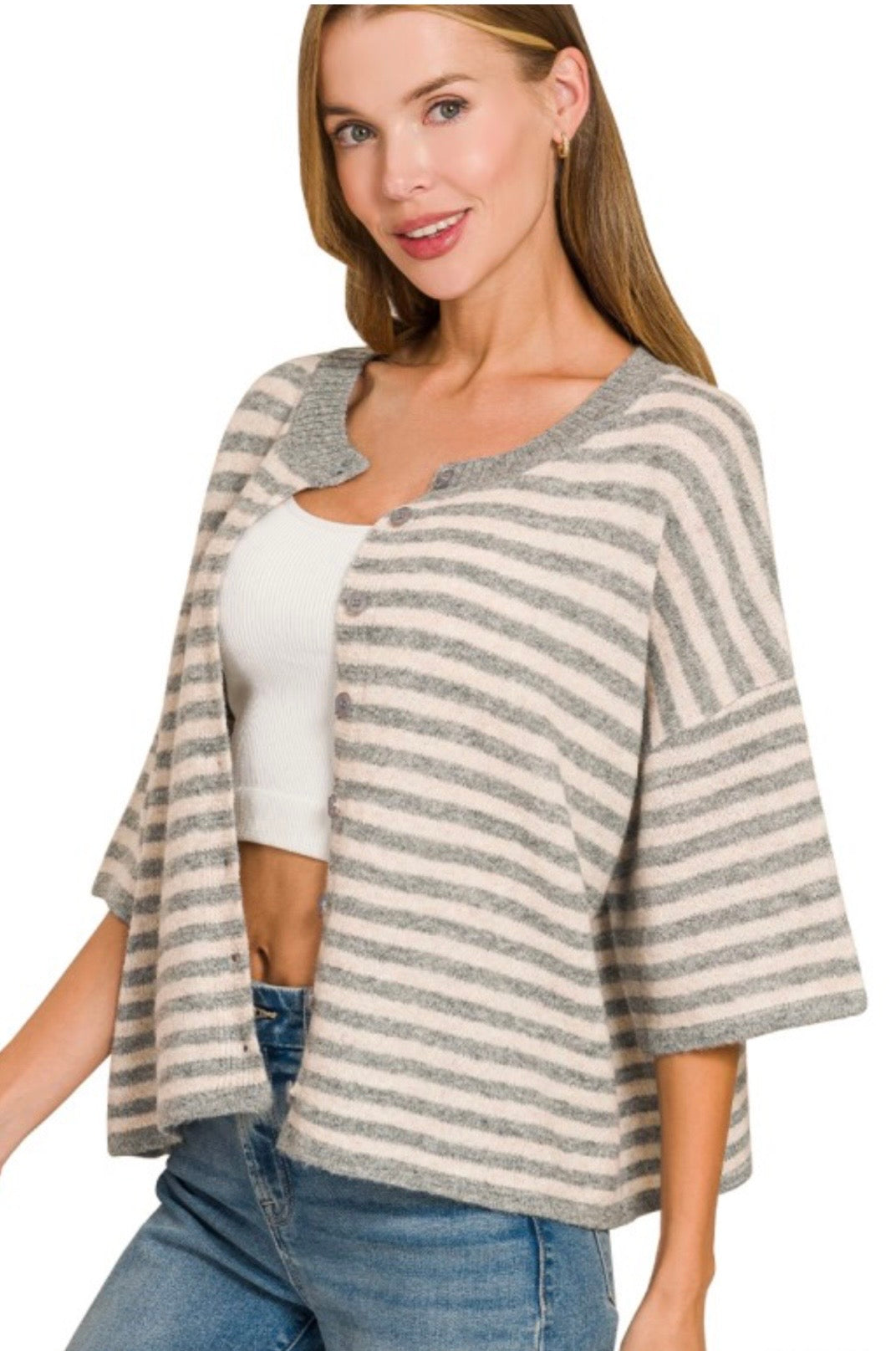 A Curvy Striped Cardi