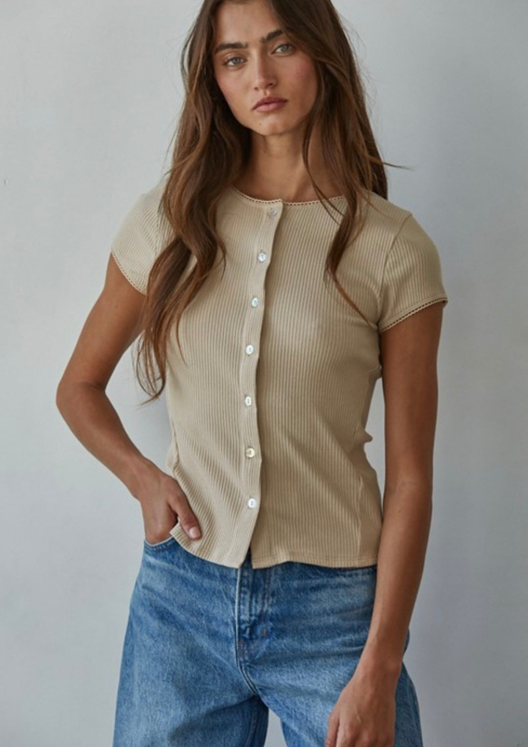 Button Up Cardi Tee