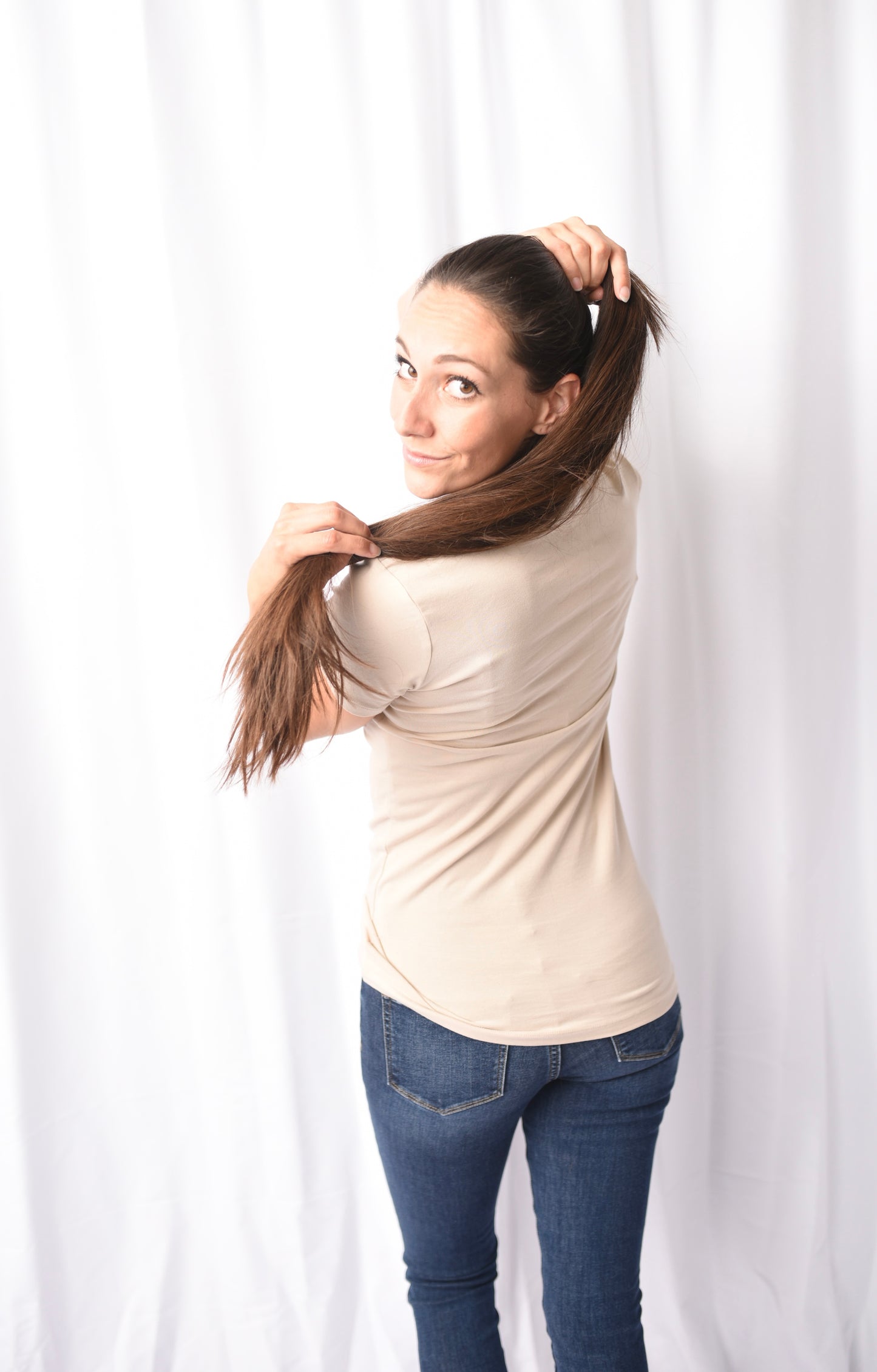 A Crew Neck Fitted White Tee