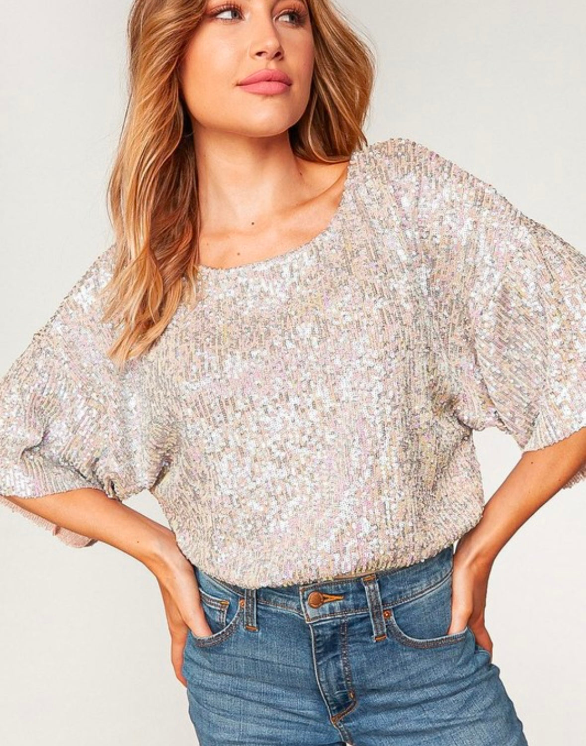 A Curvy Sequin Blouse